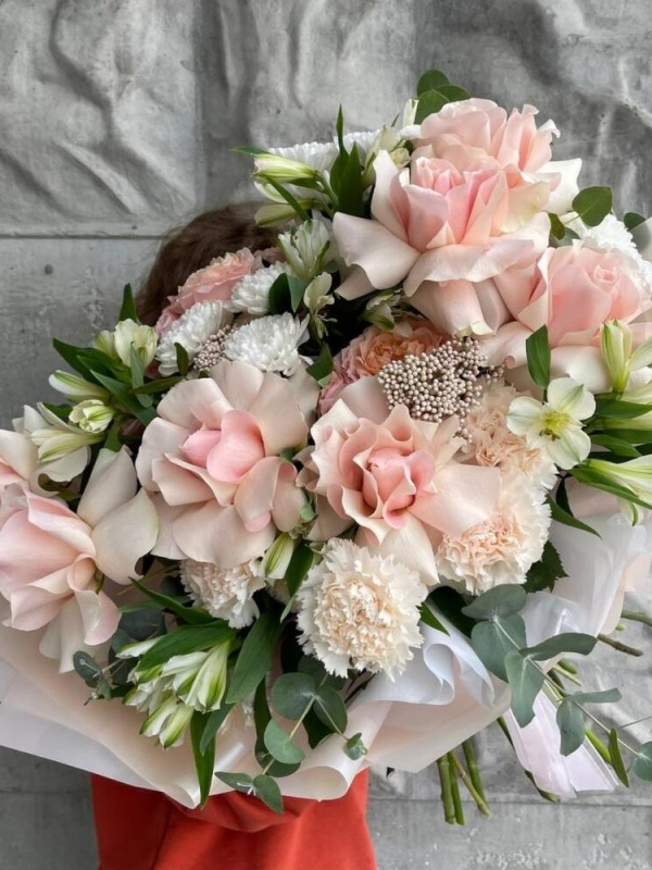 Букет с французскими розами большой